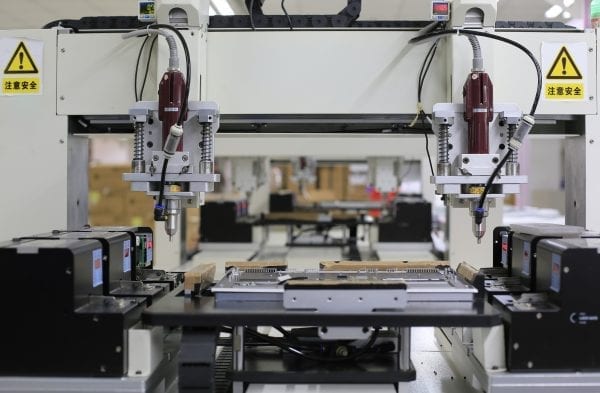 Close up of PC production tools in Lenovo's LCFC facility