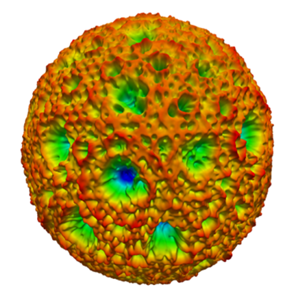 A heat coloured 3d simulation of a fusion cell