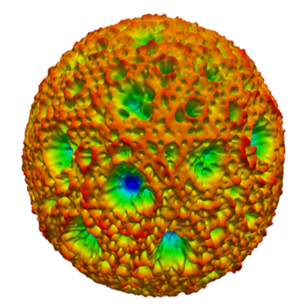 A 3D simulation of a NIF capsule, created on HX1