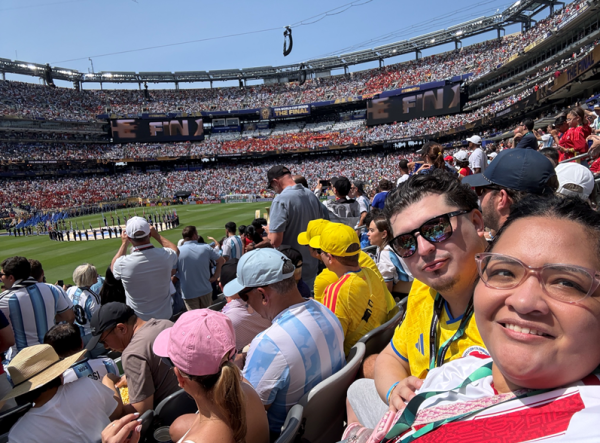 Christine and her boyfriend at the World Cup Final