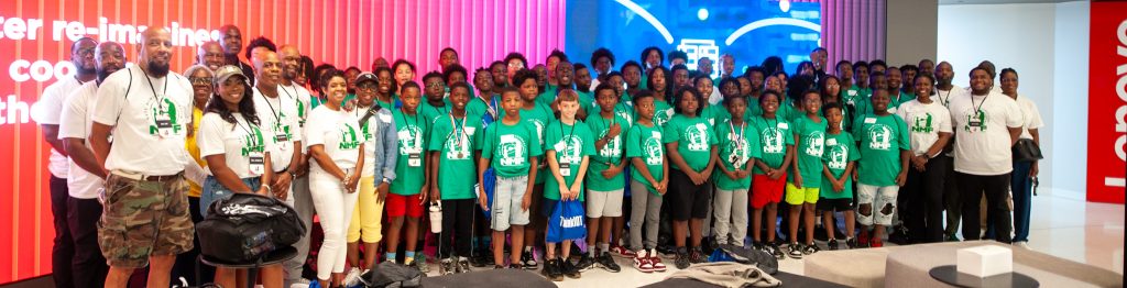 Campers from the Foundation at Lenovo's NC headquarters